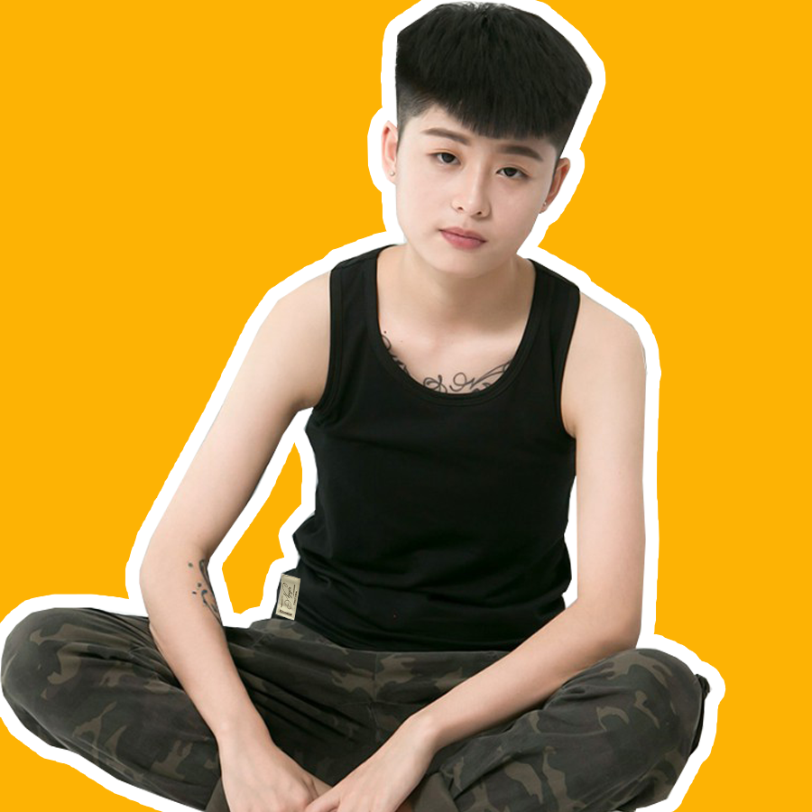 &Aacute;o ba lỗ d&agrave;i k&egrave;m nịt - &aacute;o nịt ngực ba lỗ d&agrave;i Tomboy, Trans, SB, Lesbian