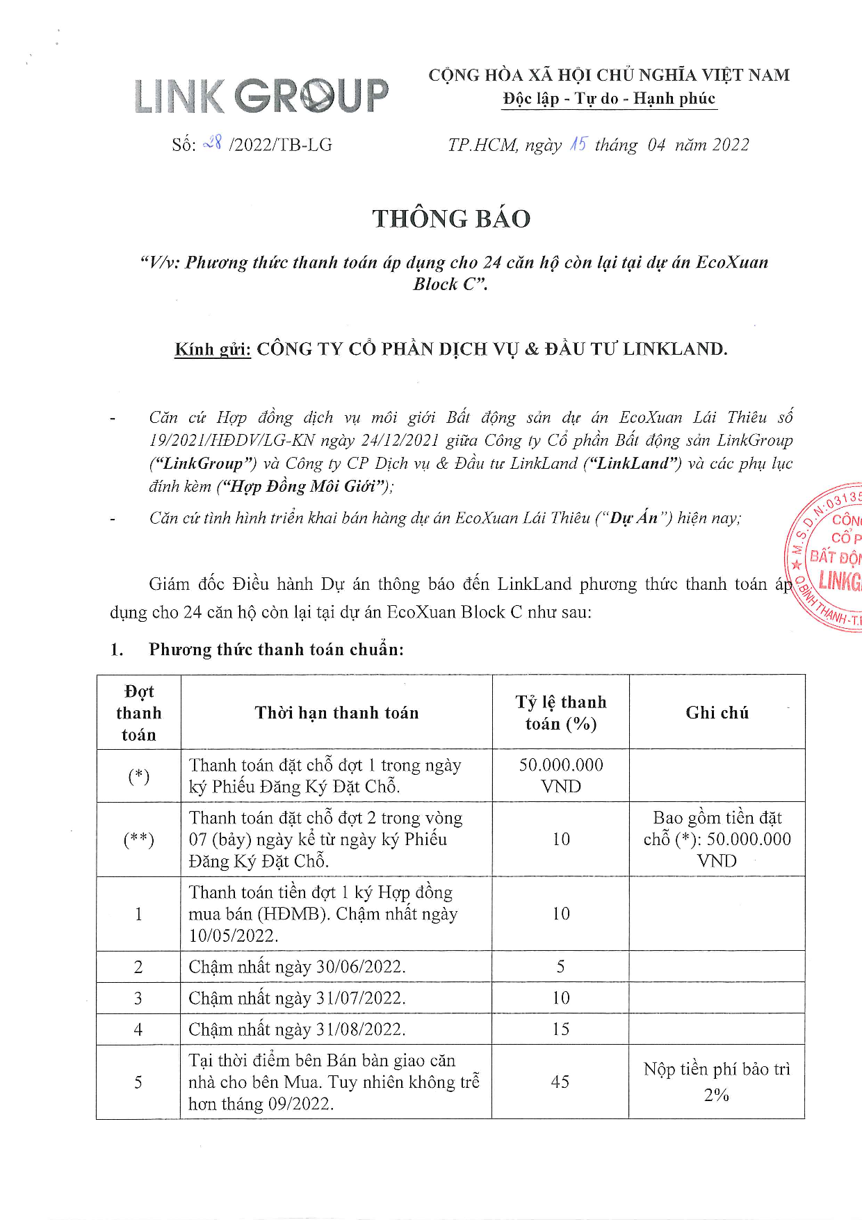 20220415 TB 28.2022 TB Phuong thuc thanh toan ap dung 24 can con lai ECX Block C (1)_001