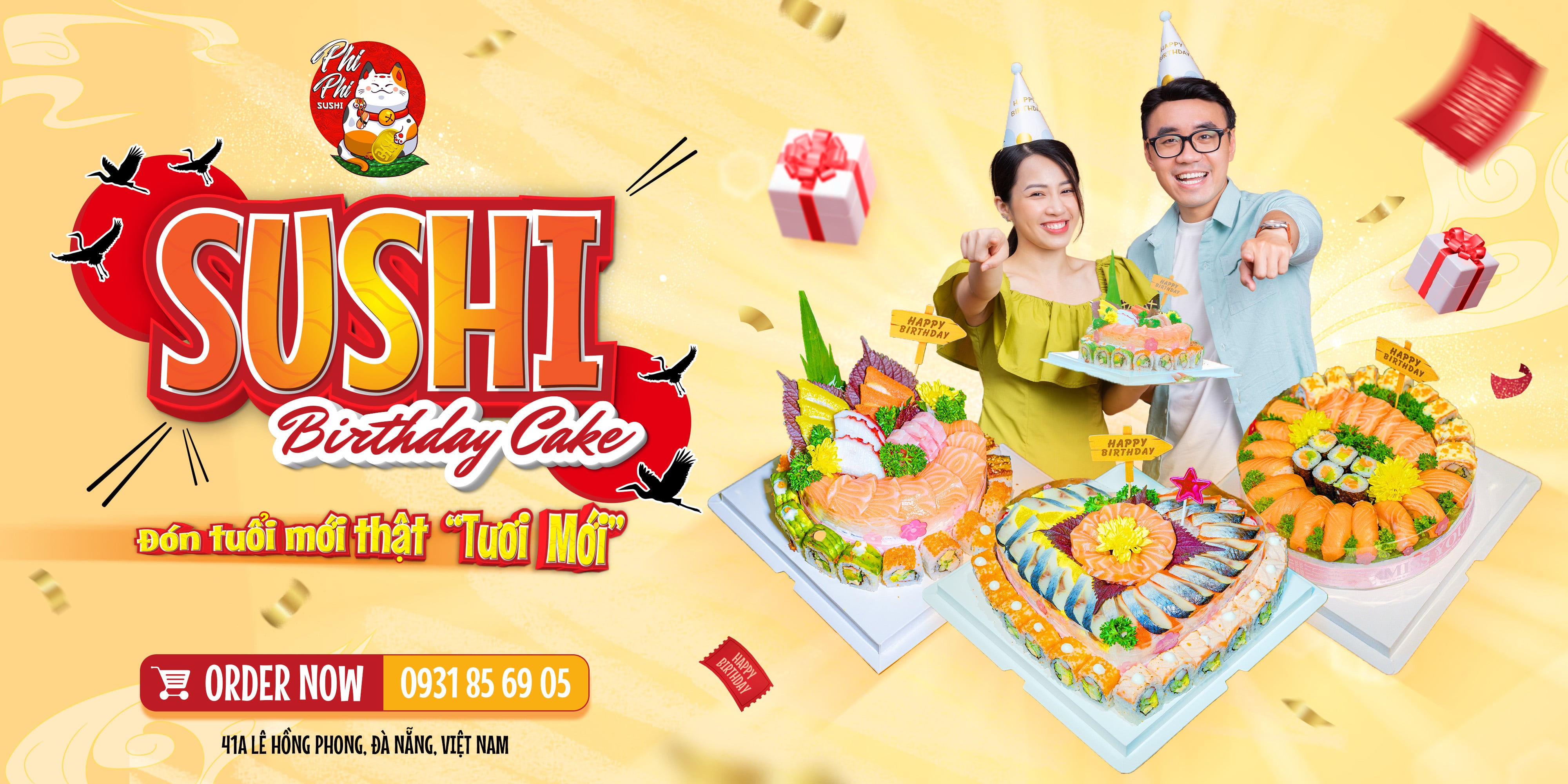 SUSHI BIRTHDAY CAKE - Đ&Oacute;N TUỔI MỚI THẬT &ldquo;TƯƠI MỚI&rdquo;2-min