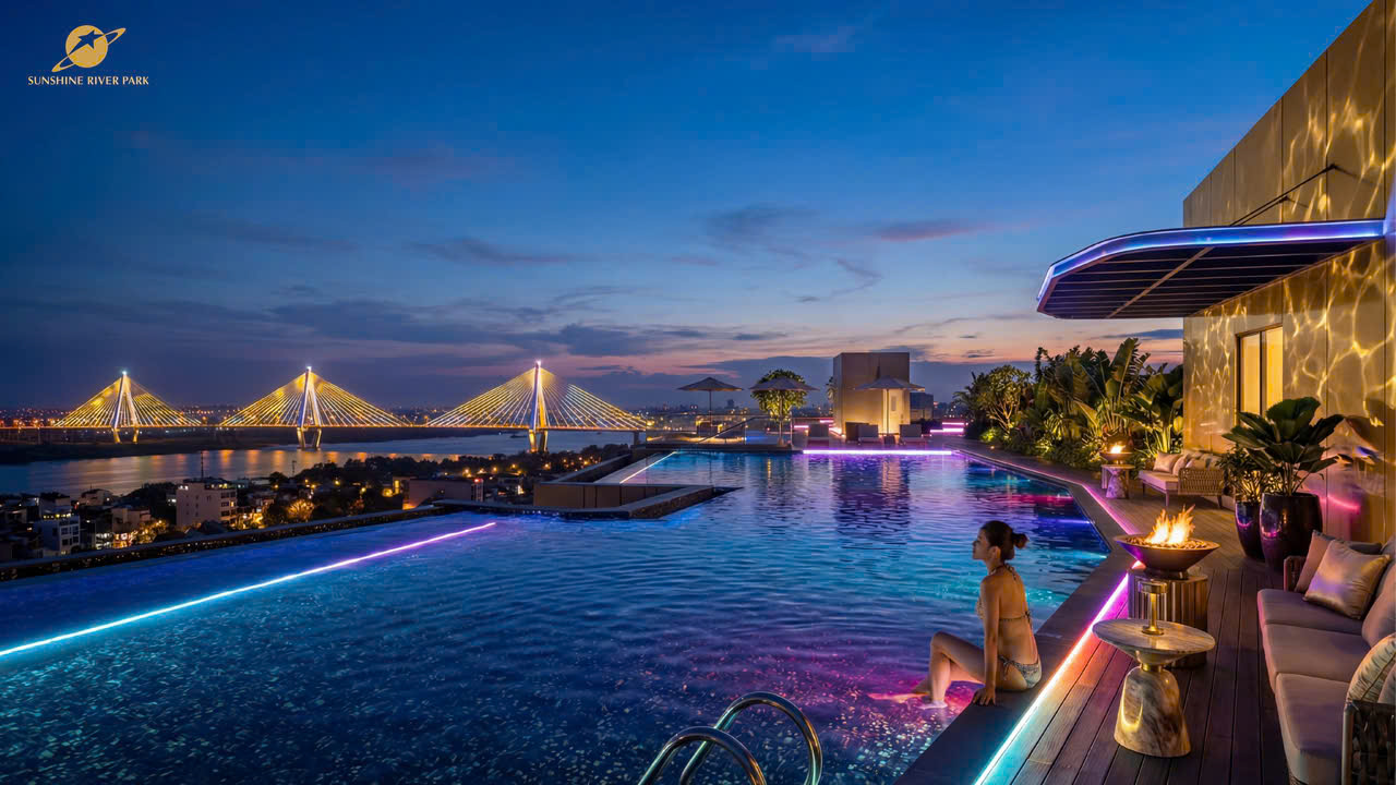 sunshine river park bể bơi trên mái